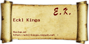 Eckl Kinga névjegykártya